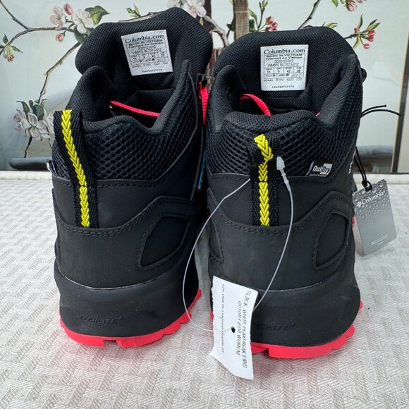 Columbia Womens Peakfreak II Mid Outdry Hiking Boots Size 11 Black/Red Ortholite - Picture 7 of 9